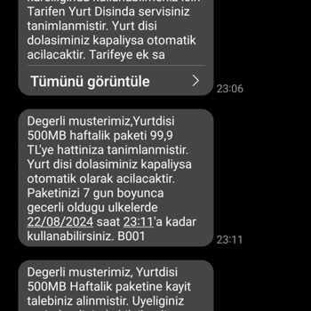 Türk Telekom Yurt Dişi Paketi Şikayet