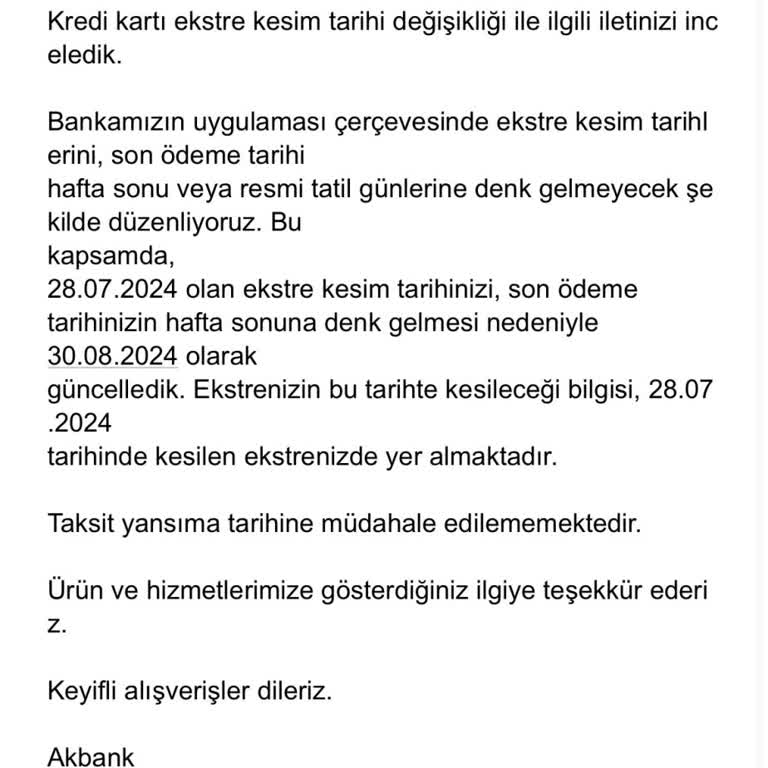 Akbank 2 Taksit Aynı Ekstrede