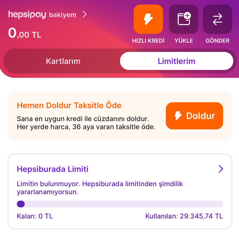 Hepsiburada Limit Sorunu Olmamalı