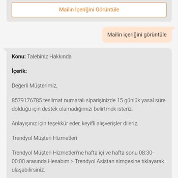 Trendyol Aldığım Ürünleri İade Edemiyorum