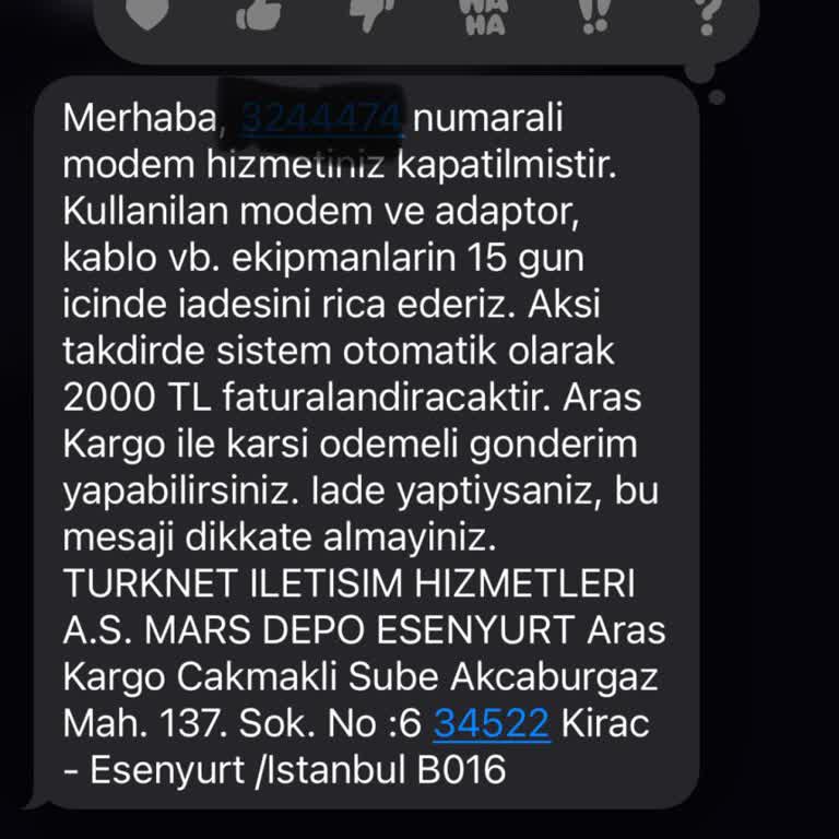 TurkNet Fiber İnternet Kurulumunda Yaşanan Sorunlar Ve Tehditkar SMS