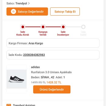 Trendyol Adidas Ayakkabının Parçalanması Sorunu