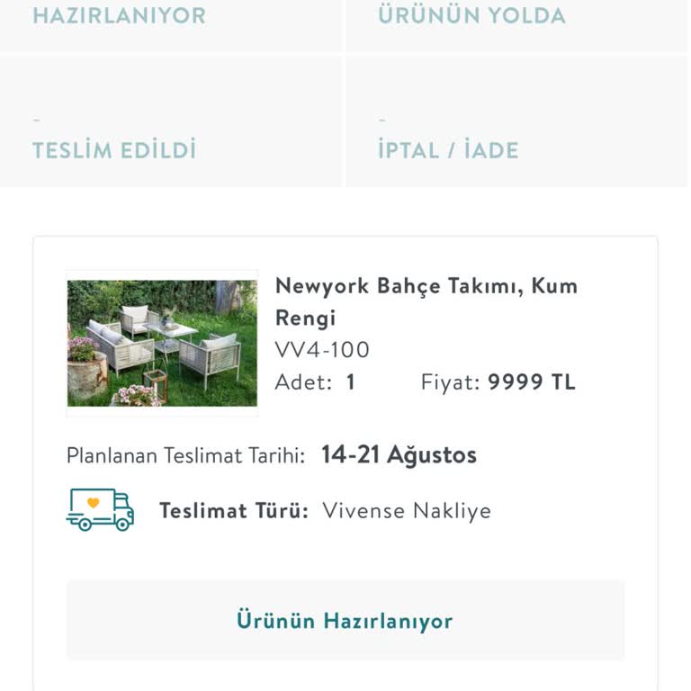 Vivense Markası Ürünü Teslim Etmiyor