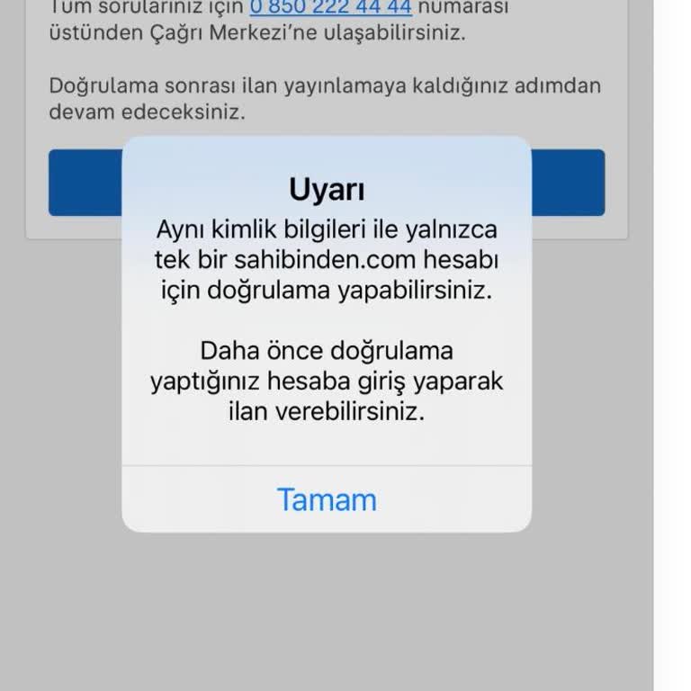 Sahibinden Kimlik Doğrulaması Hatası
