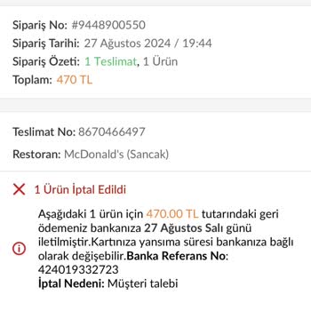 Trendyol Yemek & McDonald's Uzun Bekleyişler