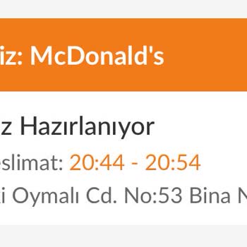 Trendyol Yemek & McDonald's Uzun Bekleyişler