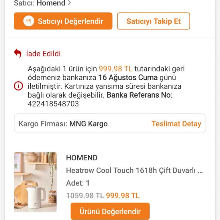 Trendyol Ücret İadesi Sorunu