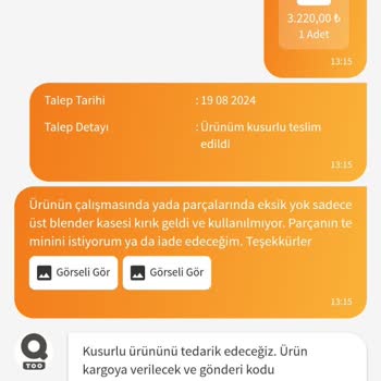 Trendyol Kusurlu Ürün Mağduriyeti