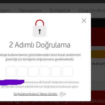 Vodafone Yanımda Uygulamasında Doğrulama Kodu Sorunu