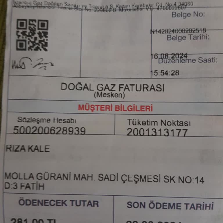 İSKİ Su Faturası - Ağustos 2024