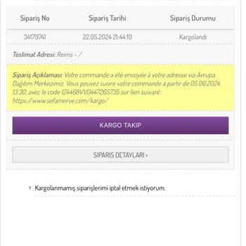 Sefamerve Acil 5 Aydır Siparişim Gelmedi
