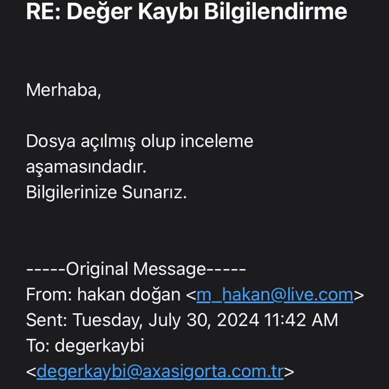 Axa Sigorta Değer Kaybı Mağduriyeti