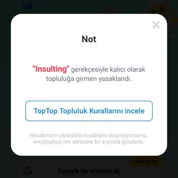 TopTop Haksız Hesap Kapatma Sorunu
