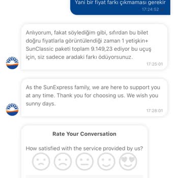 SunExpress Hava Yolları Uçak Bileti Değişikliğinde Haksız Fiyat Farkı Talebi