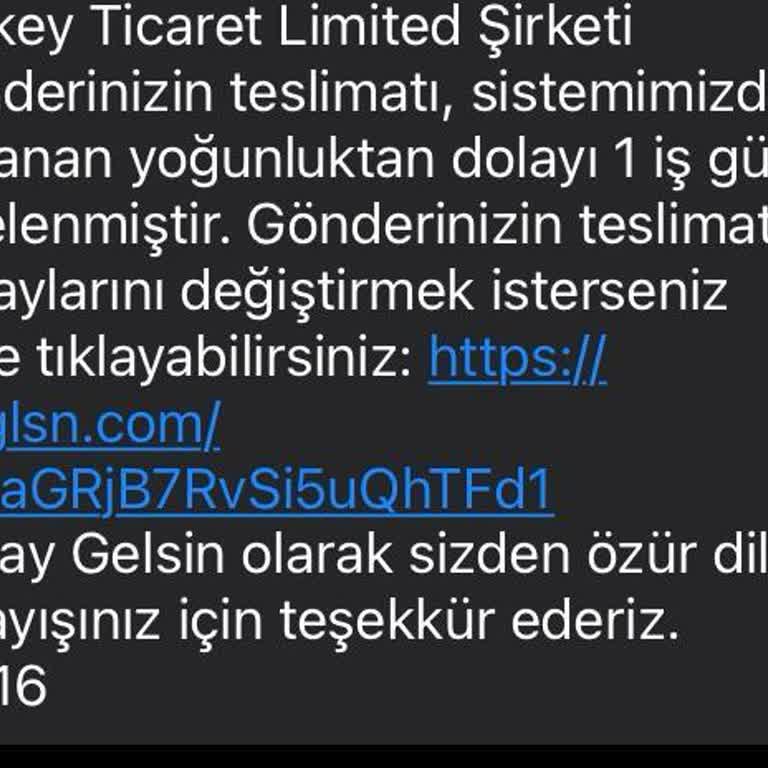 Kolay Gelsin Gönderimi Getirmiyor