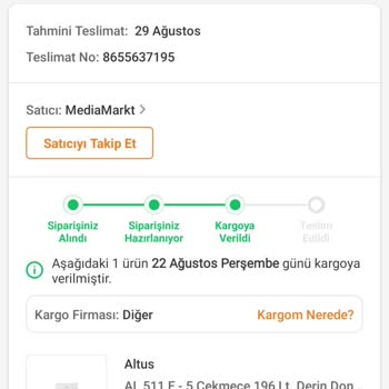 Trendyol Media Markt İlişkisi Kargo Süresi
