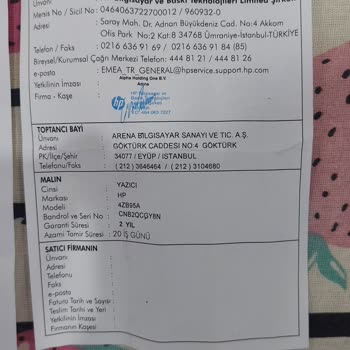 HP Store - Tungsten Teknoloji HP Yazıcı İçin Muhatap Yok