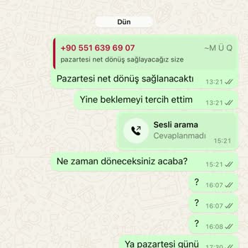 Müq Değişim Yapmıyor Para İadesi Yapmıyor Mesajlara Aramaya Dönmüyor