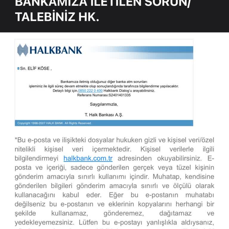 Halkbank Kartı İle İşlemimde Denizbank ATM Paramı Yuttu