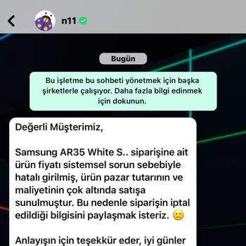 N11 - Haksız Sipariş İptali Ve Teslimatı