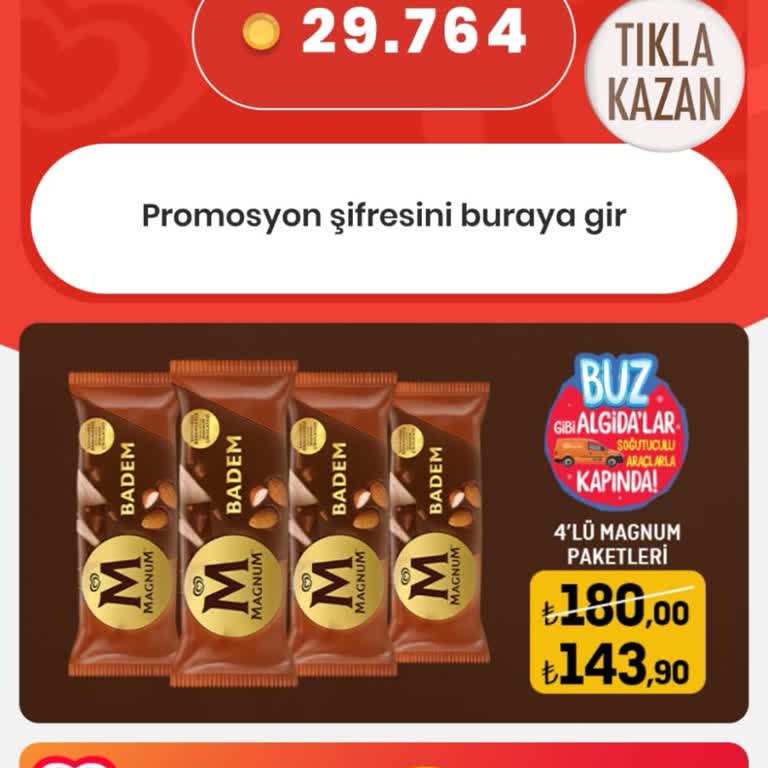Algida Ödüllerin Puanını Kullanamamak