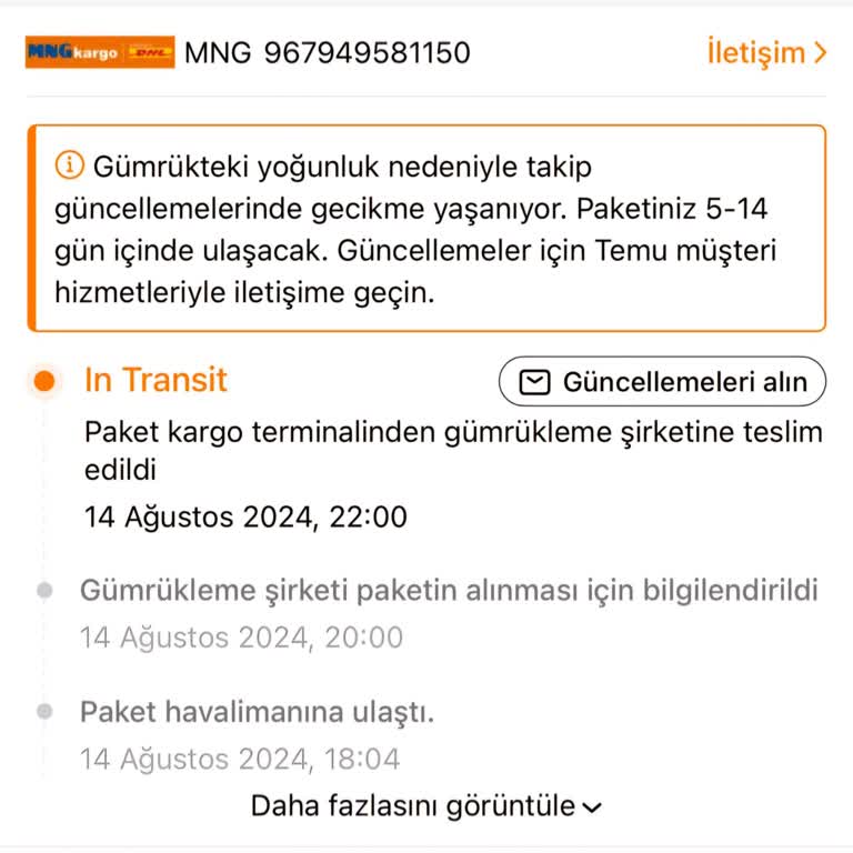 Temu Kargom 15 Gündür Gümrükte