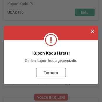 Obilet Yalan Kod Veriyor.
