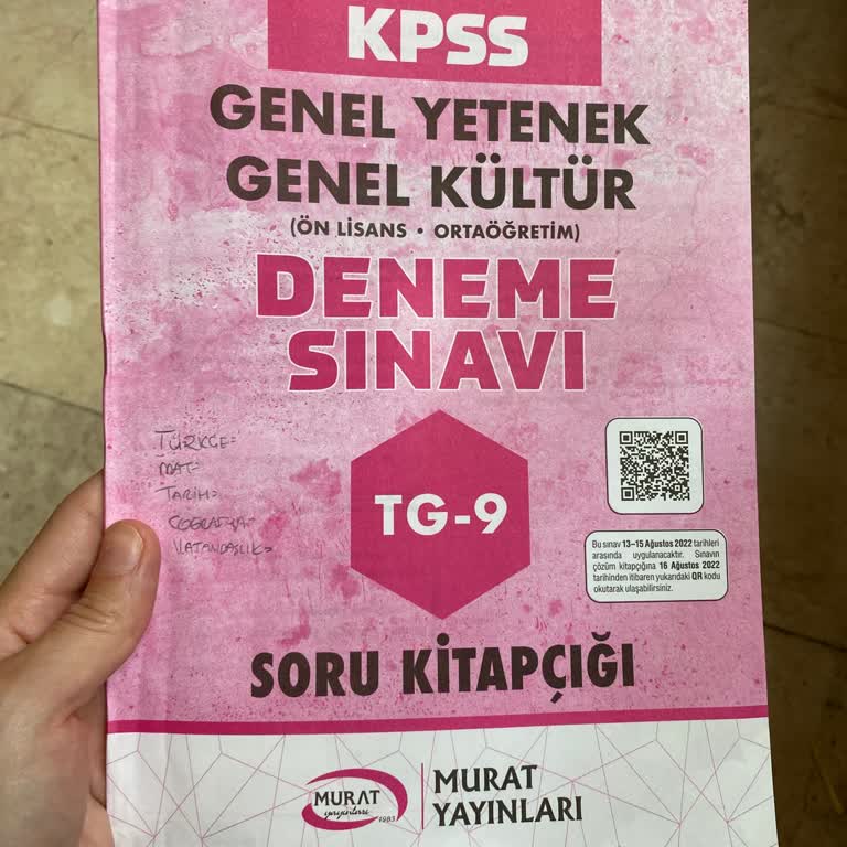 Murat Yayınları 2022 Deneme Sınavı