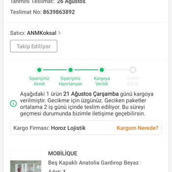 Trendyol Horoz Lojistik 12 Gündür Ürünümü Teslim Etmiyor