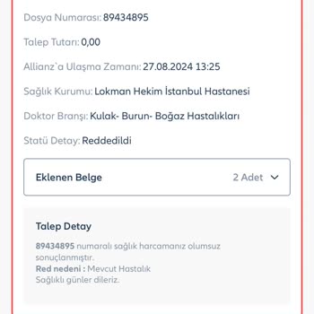 Allianz Sigorta Ameliyat Onayı Vermiyor