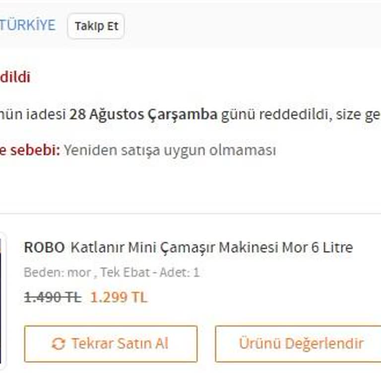 Robo Türkiye'nin Ürün İadesini Kabul Etmemek İçin Bahanesi