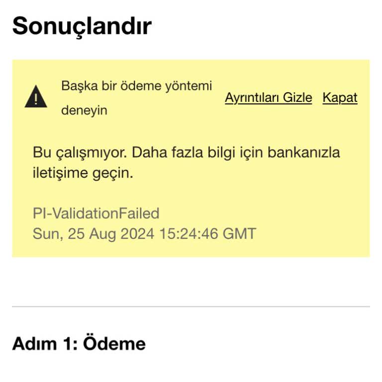 Microsoft Hesabıma Ödeme Yöntemi Ekleyemiyorum!
