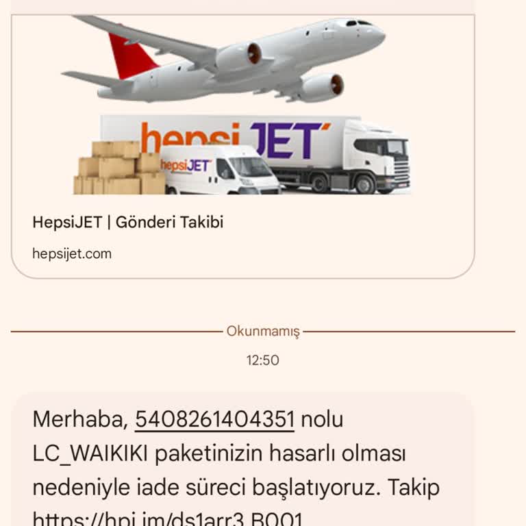 LC Waikiki Elime Ulaşmayan Ürünün Hasarlı Diye Mesaj Atılması