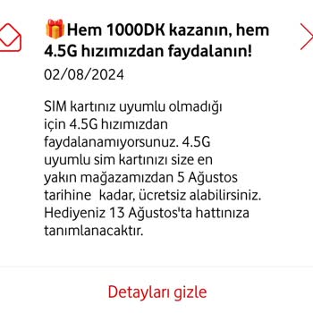 Vodafone 4.5G Kampanyasında Yanıltıcı Bilgilendirme ve Ücret Talebi