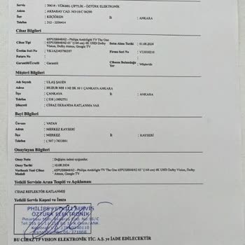 Vatan Bilgisayar'dan Aldığım Philips Televizyonun Hatalı Çıkması.