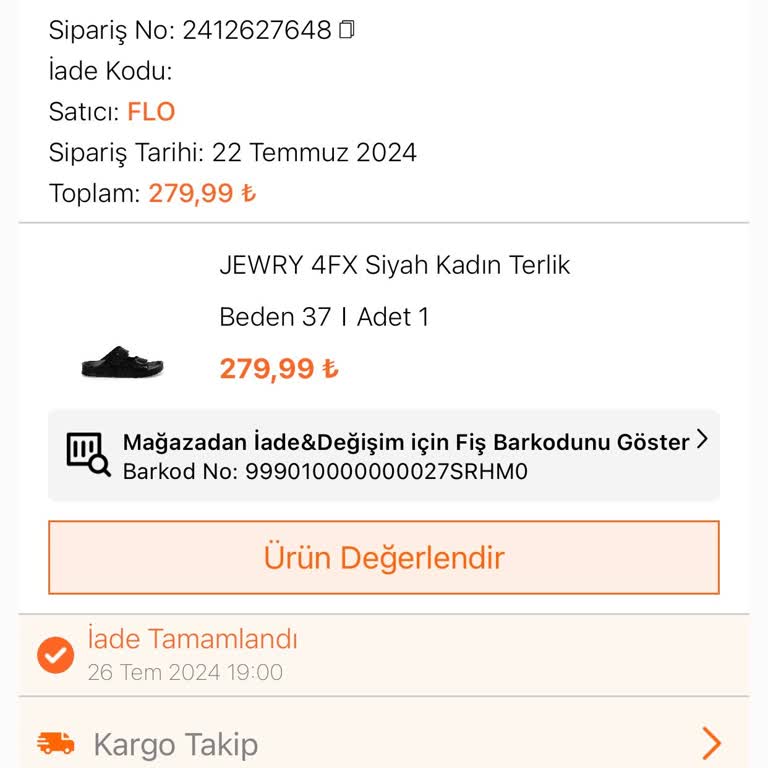 FLO Ayakkabı FLO Uygulamasında Sipariş Ve Kargo Sorunu