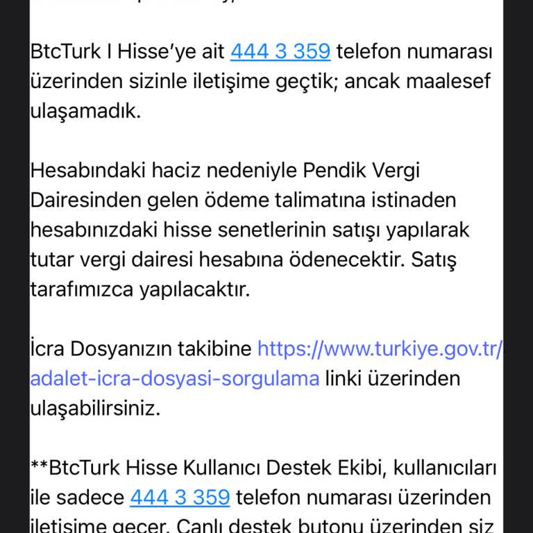 BTCTURK Hisse Satış Blokajı Ve İcra Dosyası Sorunu