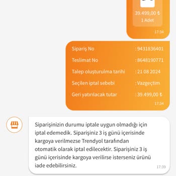 Trendyol Mağdur Etti Ödediğim Ücreti Geri Göndermiyor