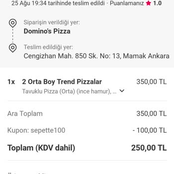 Yemek Sepeti Para İadesi Problemi