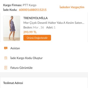 Trendyolmilla Randevulu İade İptali