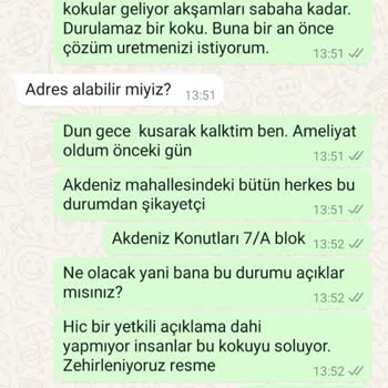 Mersin Büyükşehir Belediyesi Mezitli Gelen Kotu Koku Ve Şikayetimi Yetkililere Ulaştıramıyorum!