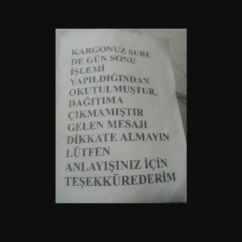 Aras Kargo Teslimat Yapılmaması