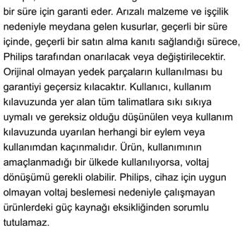 PHILIPS Ev Aletleri Garanti Sürecinde Ücret Talebi