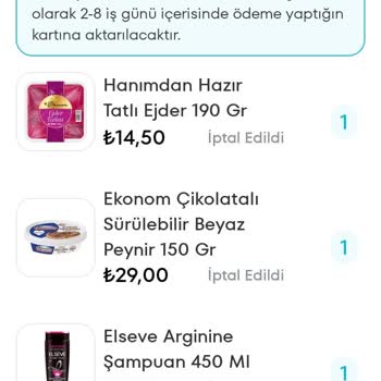 A101 Kapıda İptal Ettikleri Ürünlerin Para İadelerini Yapmıyor.