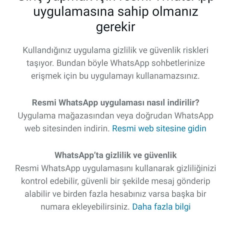 WhatsApp Hemen Onarılmasını İstiyorum