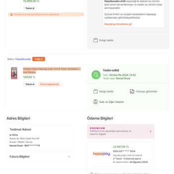 Hepsiburada Sipariş İptali Ve Hizmet Bedeli İade Talebi