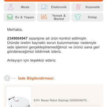 Xiaomi S10+ Trendyol Ürün Hatası