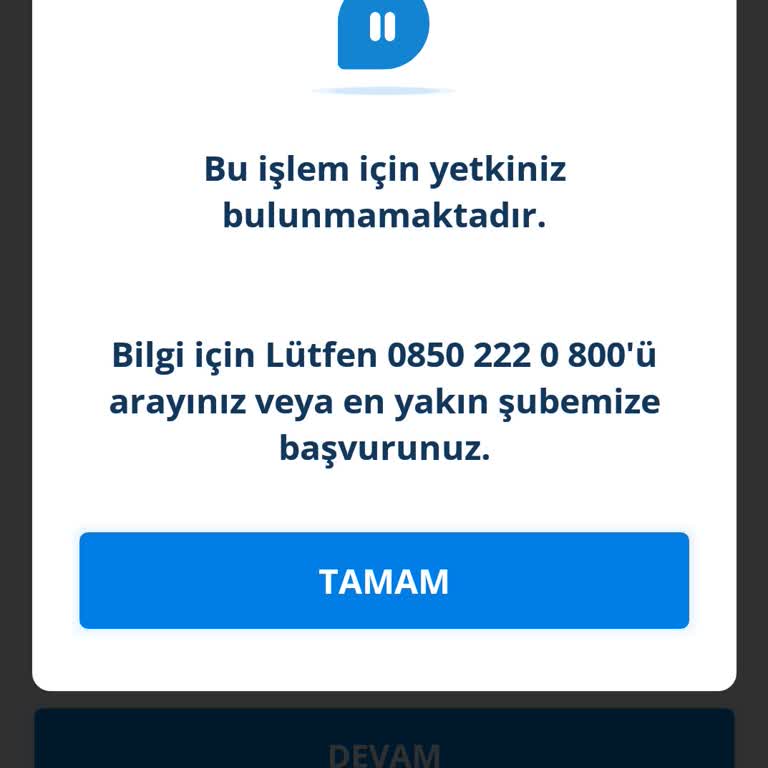Denizbank Yetkiniz Yok Uyarısı