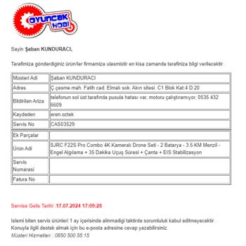 Oyuncak Hobi Firması Taahhütlerini Yerine Getirmiyor.