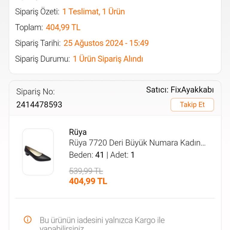 FLO Ayakkabı Mağazası Sipariş Teslim